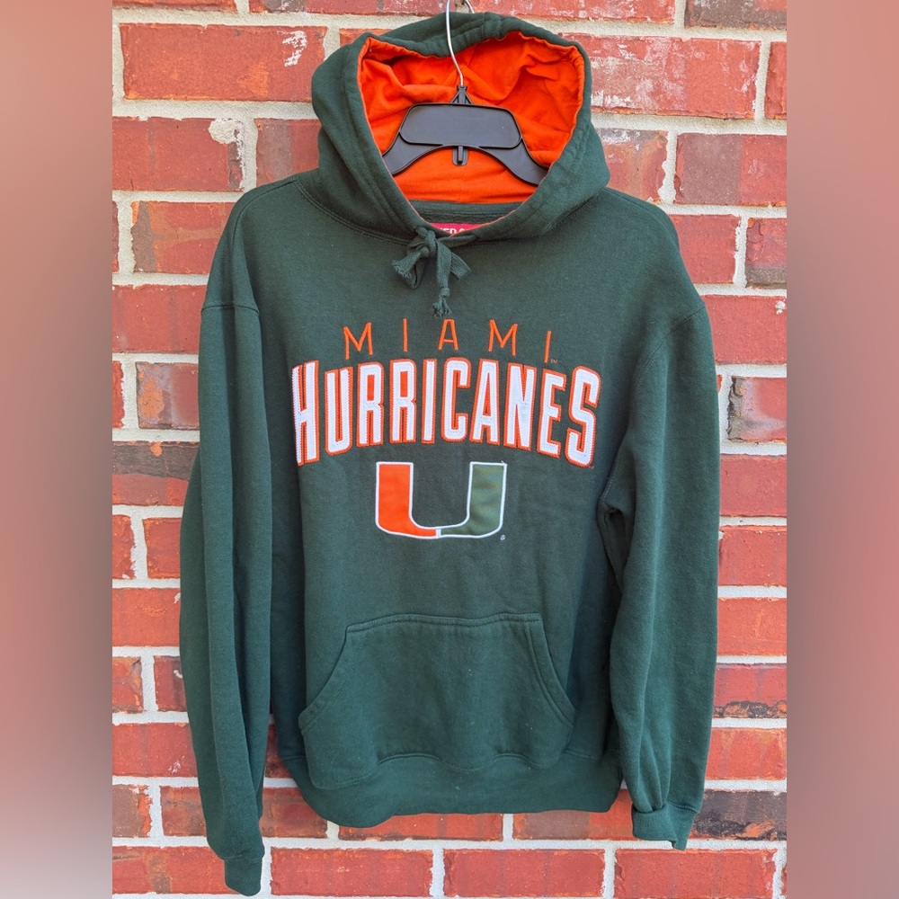 Cover One Apparel University of Miami Hurricanes Green & Orange Small Hoodie M3